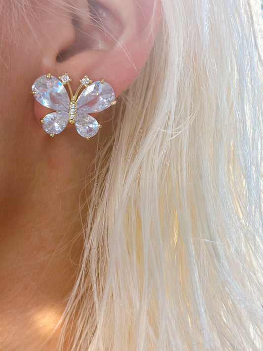 Crystal Butterfly Earrings